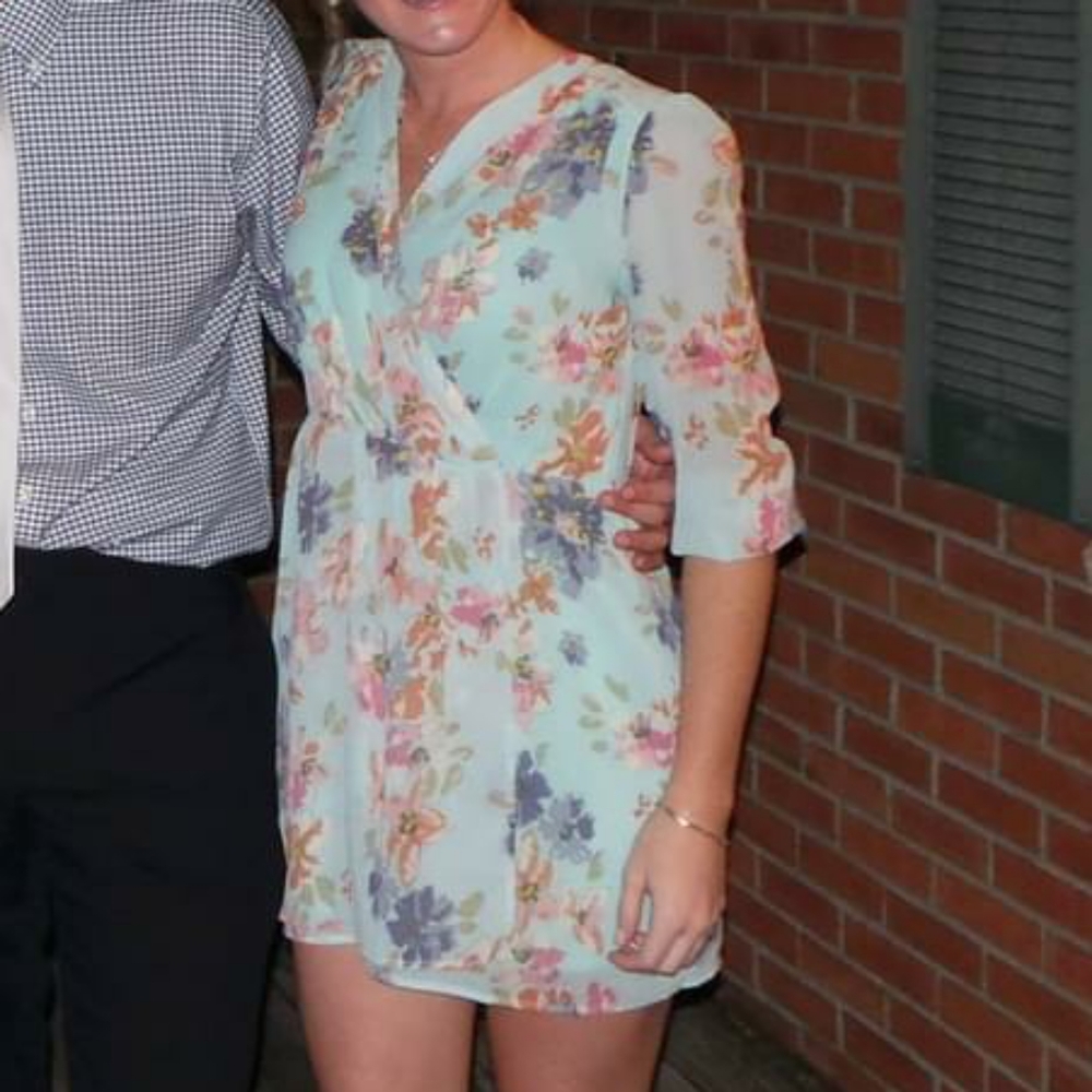 LULUS | Mint Long Sleeve Floral Dress